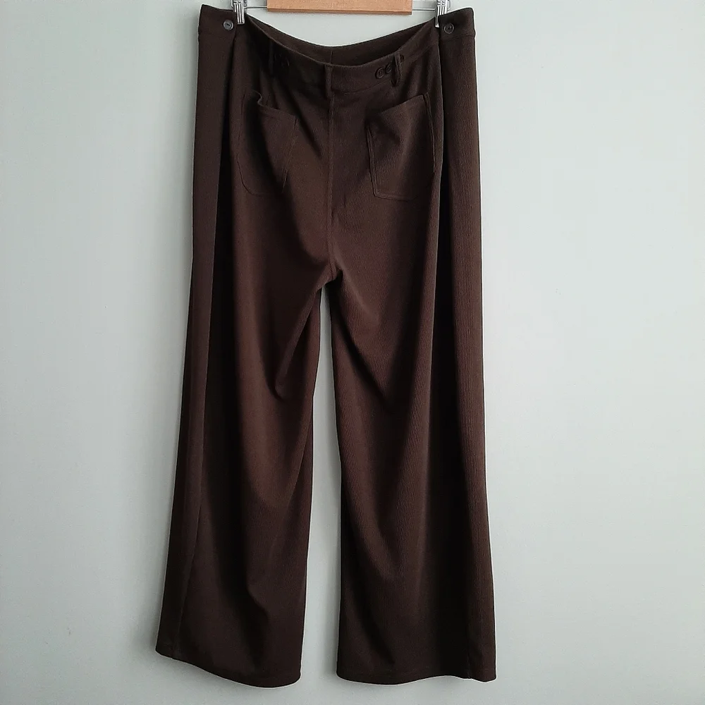 Halara Dark Brown Wide Leg Comfort Pants Size Medium